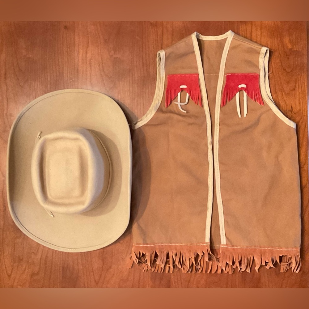 Vintage Kid's Cowboy Vest and Hat